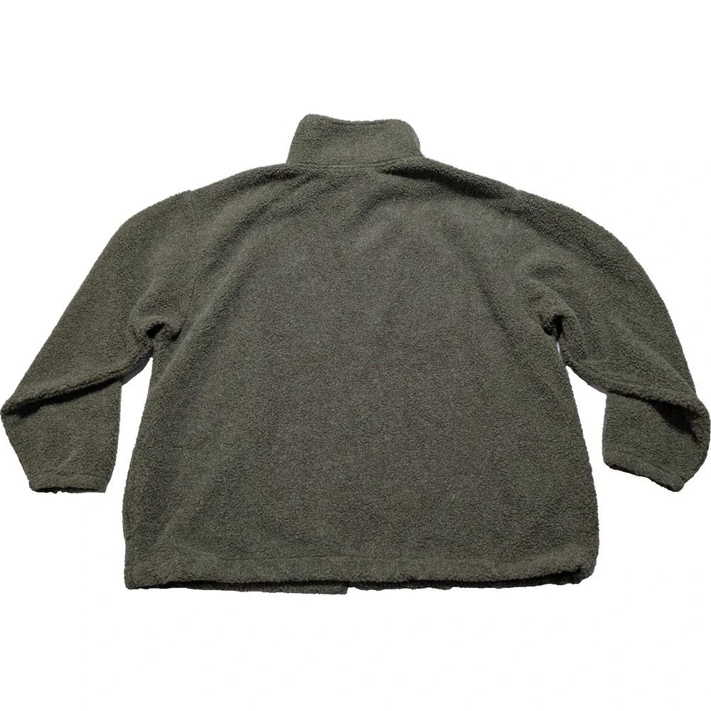 Black‎ Mountain Fleece Full Zip Mock Neck Green Jacket  - Men XL Made In USA - Picture 2 of 16